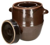 KOTARBAU® Pot à fermentation en céramique - 17 l - Avec couvercle - Pour le grès et la choucroute - En faïence - Marron