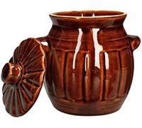 KOTARBAU® Pot de fermentation en argile 1,2 litres - Pot à concombre en grès pour fermentation avec couvercle