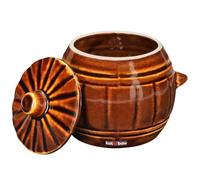 KOTARBAU® Pot de fermentation en argile 1 litres - Pot à concombre en grès pour fermentation avec couvercle
