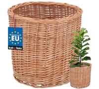 KOTARBAU® Pot De Fleur En Osier Pour Balcon Naturel 28x26cm Cache Pot Plante Interieur |Cache-Pots De Fleurs |Cache-Pot Osier |Panier Plante |Panier Osier Plante |Cache Pot Rotin |Grand Cache Pot