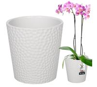 KOTARBAU® Pot De Fleur Rond En Céramique Blanche ⌀ 12 cm |Cache Pot Céramique |Pot Céramique Plante |Pot De Fleur Céramique |Pot De Fleur En Céramique |Pot De Fleur Céramique |Pot Pour Orchidées
