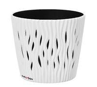 KOTARBAU® Pot de Fleurs 130x115 mm Blanc Effet de Vague en 3D Sable du Désert Rond avec Pot Intérieur