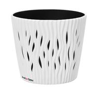 KOTARBAU® Pot de Fleurs 130x115 mm Blanc Effet de Vague en 3D Sable du Désert Rond avec Pot Intérieur