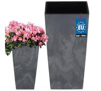 KOTARBAU® Pot de Fleurs 170x170x325 mm Structure en Béton Carré avec Pot Intérieur Gris Foncé
