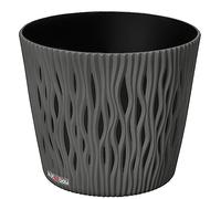 KOTARBAU® Pot de Fleurs 225x190 mm Gris Pierre Effet de Vague en 3D Sable du Désert Rond avec Pot Intérieur