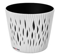 KOTARBAU® Pot de Fleurs 265x225 mm Blanc Effet de Vague en 3D Sable du Désert Rond avec Pot Intérieur