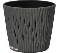 KOTARBAU® Pot de fleurs 30x115mm gris pierre 3D effet vague sable du désert rond avec pot intérieur