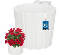 KOTARBAU® Pot de fleurs à suspendre en plastique Pot de fleurs ⌀ 15 cm H : 13 cm Blanc Pot de fleurs pour balustrade avec étrier de suspension Jardinière Pots de fleurs suspendus Pot de fleurs suspend
