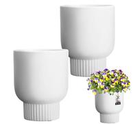 KOTARBAU® Pot De Fleurs Blanc ⌀ 12 Cm | Pot En Céramique Émaillée Pour Fleurs Et Autres Plantes | Cache Fleurs En Céramique Émaillée | Cache Fleurs En Céramique | Pot De Fleurs En Céramique Émaillée