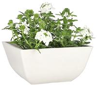 KOTARBAU® Pot de fleurs carré en matériaux recyclés Blanc 25 x 25 x 12,7 cm