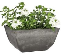 KOTARBAU® Pot de fleurs carré en matériaux recyclés Gris 25 x 25 x 12,7 cm