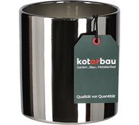 KOTARBAU® Pot de fleurs cylindrique brillant - Diamètre : 130 mm - En céramique - Argenté - Pour plantes d'intérieur et de jardin