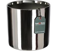 KOTARBAU® Pot de fleurs cylindrique brillant - Diamètre : 230 mm - En céramique - Argenté - Pour plantes d'intérieur et de jardin