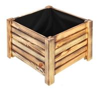 KOTARBAU Pot de fleurs en bois, 38 x 38 x 30 cm, pin carbonisé, jardinière pour jardin, terrasse et balcon