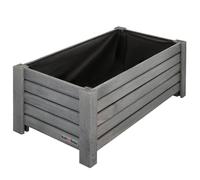 KOTARBAU Pot de fleurs en bois - 60 x 33 x 25 cm - Jardinière en pin carbonisé - Idéal jardin/terrasse/balcon - Anthracite