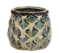 KOTARBAU® Pot de fleurs en céramique Ø 90 mm foncé avec motif ananas