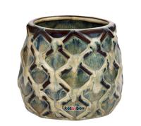 KOTARBAU® Pot de fleurs en céramique ⌀ 90 mm Cache-pot Foncé avec motif ananas