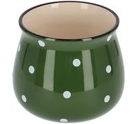 KOTARBAU® Pot de Fleurs en céramique avec Pois Blancs 125 mm Vert