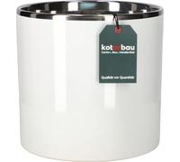 KOTARBAU® Pot de fleurs en céramique Cylindre blanc argent Diamètre 215 mm
