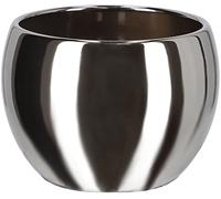 KOTARBAU® Pot de fleurs, en céramique, diamètre : 10 cm, pour fleurs, plantes, argenté