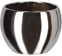 KOTARBAU® Pot de fleurs, en céramique, diamètre : 10 cm, pour fleurs, plantes, argenté