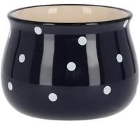 KOTARBAU® Pot de fleurs, en céramique, diamètre : 110 mm, bleu foncé, à pois blancs