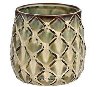 KOTARBAU® Pot de fleurs en céramique - Diamètre : 125 mm - Foncé - Avec motif ananas