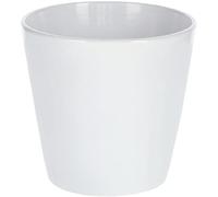 KOTARBAU® Pot de fleurs en céramique, diamètre : 13 cm, classique, blanc lisse