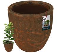 KOTARBAU® Pot en Céramique Marron 30x29cm - Résistant au Gel Avec Drainage D'eau - Cache-Pot Moderne Pour Plante et Fleur d'Extérieur
