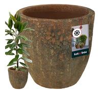 KOTARBAU Pot de fleurs en céramique, marron, H 46 cm, 46 cm, émaillé, salon, intérieur et extérieur, résistant au gel
