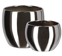 KOTARBAU® Pot de fleurs en céramique pour plantes - Diamètre : 10 cm - Diamètre : 13 cm - Argenté