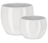 KOTARBAU® Pot de fleurs en céramique pour plantes - Diamètre : 10 cm - Diamètre : 13 cm - Blanc