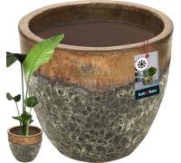 KOTARBAU® Pot de fleurs hauteur 31 cm ⌀ 37 cm Pot de fleurs or Céramique Pot de plantes résistant au gel Cache-pot pour extérieur Flower Pot Outdoor & Indoor Pot de plantes intérieur extérieur