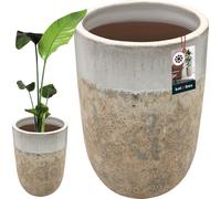 KOTARBAU® Pot de fleurs hauteur 50 cm ⌀ 35 cm Pot de fleurs blanc Céramique Pot de plantes résistant au gel Cache-pot pour l'extérieur Flower Pot Outdoor & Indoor Pot de plantes intérieur extérieur