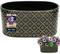 KOTARBAU® Pot de fleurs oblong intérieur Céramique émaillée 13 x 25 cm H 12 cm Vert foncé Pots à herbes ovales Rebord de fenêtre Bac à fleurs intérieur Jardinière ovale Bac à fleurs Intérieur Pot à he