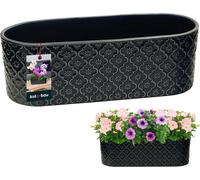KOTARBAU® Pot de fleurs oblong intérieur Céramique émaillée 13 x 37 cm H 12 cm Bleu cobalt Pots à herbes ovales Rebord de fenêtre Bac à fleurs intérieur Jardinière ovale Bac à fleurs Intérieur Pot à h