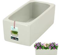KOTARBAU® Pot de fleurs rectangulaire intérieur Céramique émaillée Blanc 24 x 12,5 x 9 cm Pot de Bonsaï Pot de fleurs allongé intérieur Pots d'herbes aromatiques Rebord de fenêtre Coupe Bonsaï Céramiq