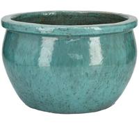 KOTARBAU® Pot de fleurs rond en céramique pour le jardin, diamètre : 390 mm, turquoise
