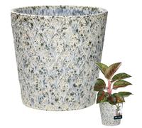 KOTARBAU Pot de fleurs vintage en céramique, bleu, diamètre : 15 cm, hauteur : 16,5 cm, émaillé, 1 pièce, grand pot de fleurs, trapèze, pour plantes d'intérieur
