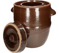 KOTARBAU® Pot de jardin en céramique Pot à cornichons avec couvercle Pot à choucroute 10L