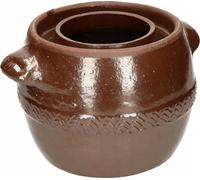 KOTARBAU® Pot de jardin en céramique Pot à cornichons avec couvercle Pot à choucroute 5L