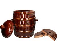 KOTARBAU® Pot de jardin en grès avec couvercle Pierre d'alourdissement Pot à choucroute 12L