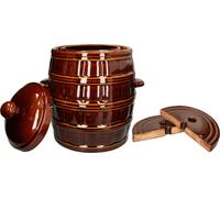 KOTARBAU® Pot de jardin en grès avec couvercle Pierre d'alourdissement Pot à choucroute 16L