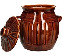 KOTARBAU® Pot de jardin Pot en grès Pot à choucroute Pot à concombres avec couvercle 1,2 L