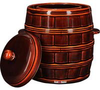 KOTARBAU® Pot de jardin Pot en grès Pot à choucroute Pot à concombres avec couvercle 12L