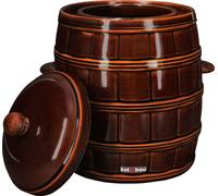 KOTARBAU® Pot de jardin Pot en grès Pot à choucroute Pot à concombres avec couvercle 16L