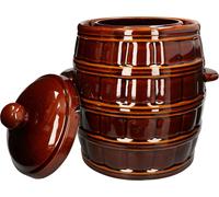 KOTARBAU® Pot de jardin Pot en grès Pot à choucroute Pot à concombres avec couvercle 25L