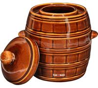 KOTARBAU® Pot de jardin Pot en grès Pot à choucroute Pot à concombres avec couvercle 5L