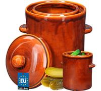 KOTARBAU® Pot de jardin Pot en grès Pot à insérer avec couvercle hermétique et rigole d'eau 5L