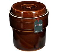 KOTARBAU® Pot en céramique avec couvercle hermétique - Verrouillable - Avec couvercle - Pot à choucroute - 5 l
